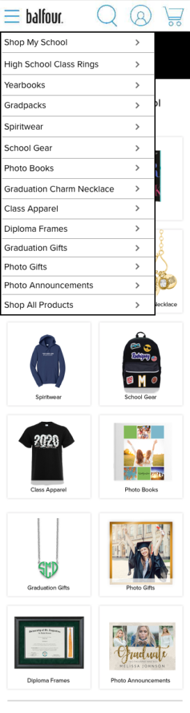 images of mobile school page menu1