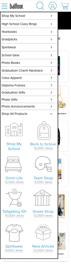 images of mobile school page menu2