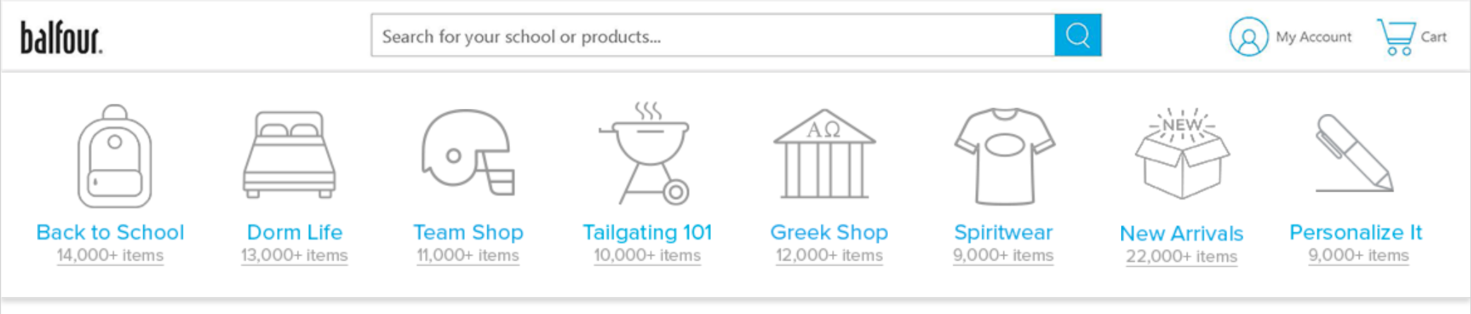 image of home page navigation