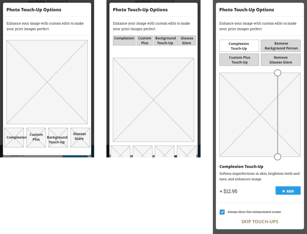 image of enhancements wireframes