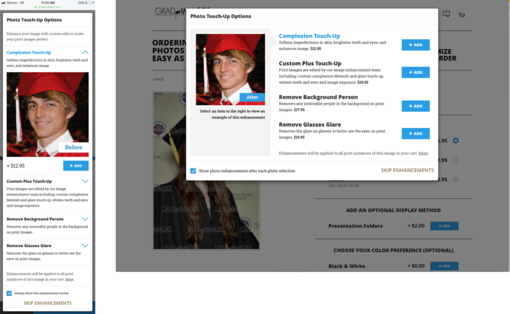 image of original enhancements feature