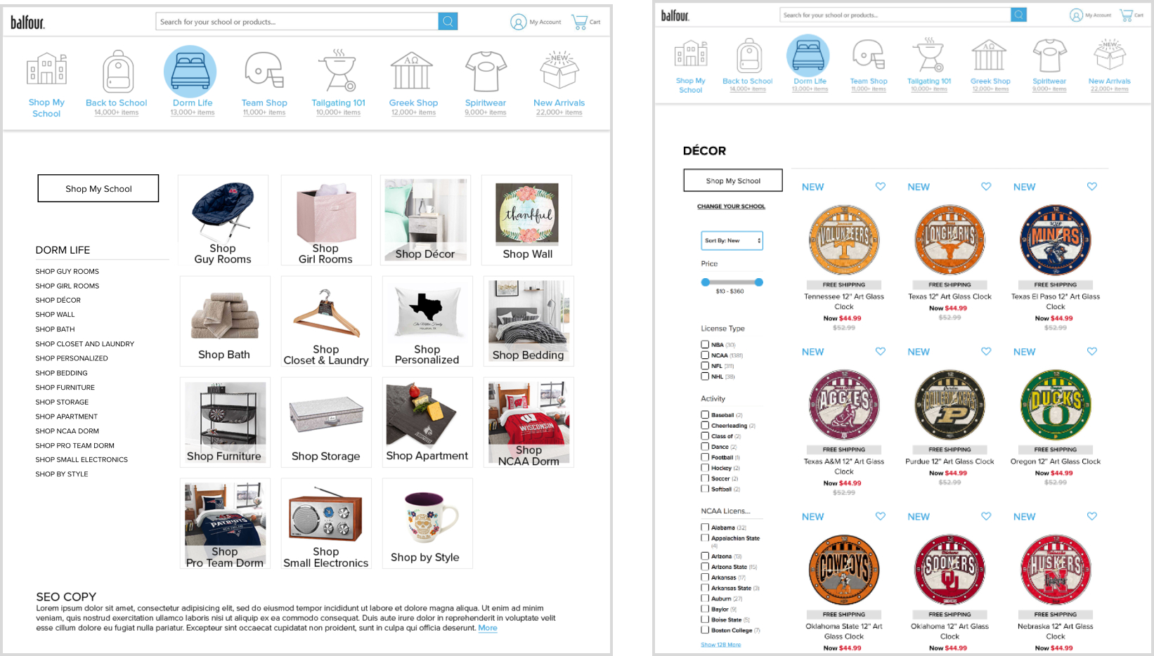 image of Product List and Category pages